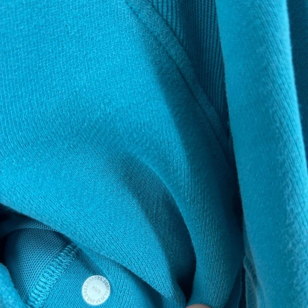 Lululemon Half Zip Scuba Oversized Funnel Neck XS S Turquoise Athleisure Gym